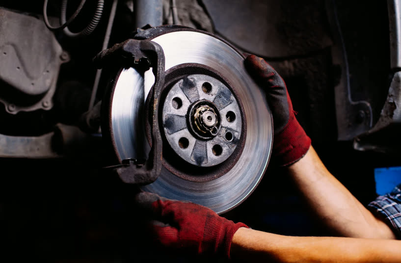 Blue Ridge Auto technician performing a brake repair service